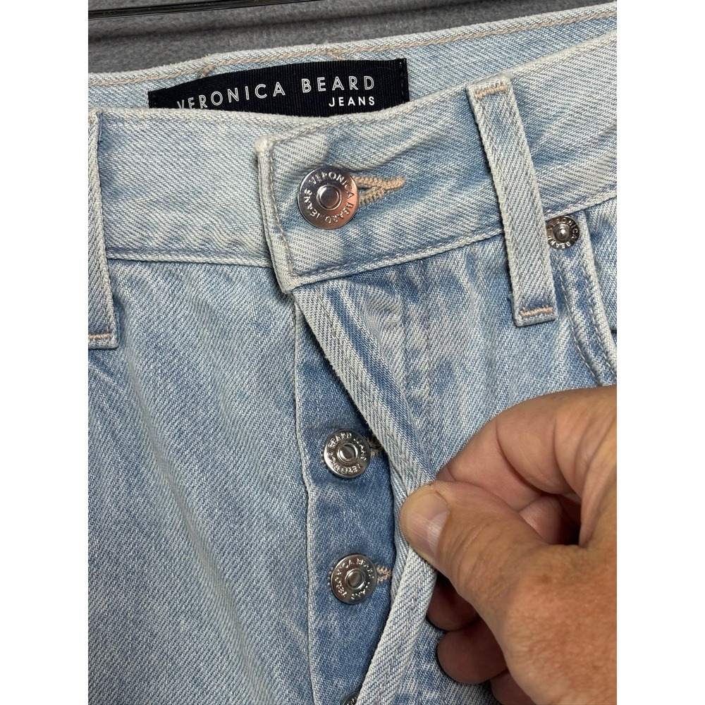 Veronica Beard Blake Crop Straight High Rise Jeans Aire Wash Blue Size 28 - Picture 2 of 10